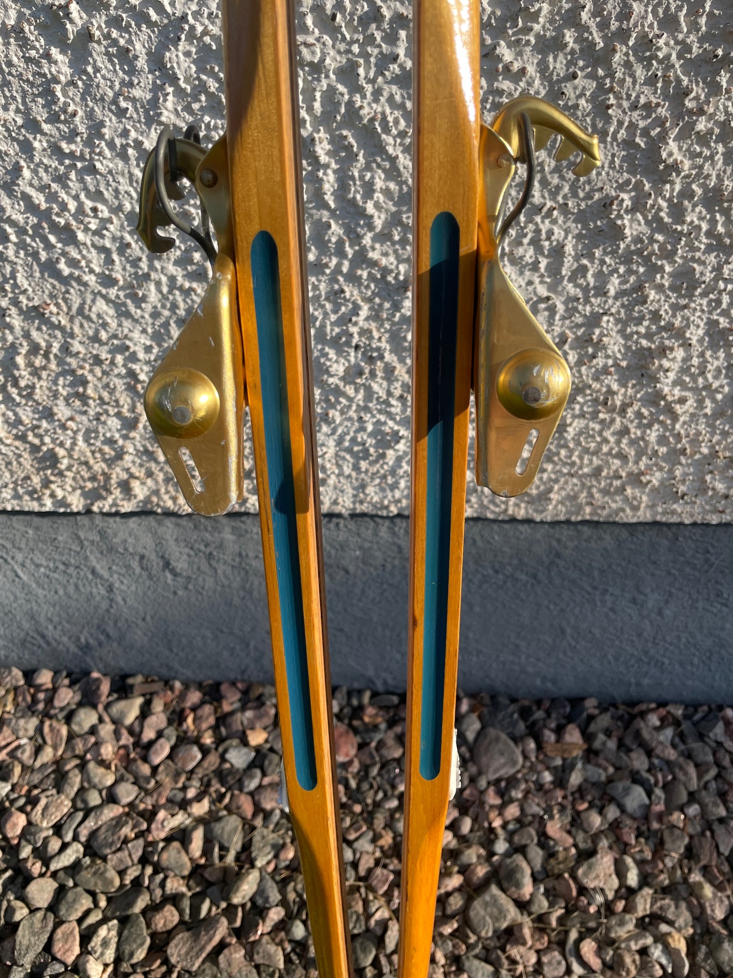 195cm Blå-Skia Wood Nordic Racing Skis - Hickory Base - Beautiful Condition!
