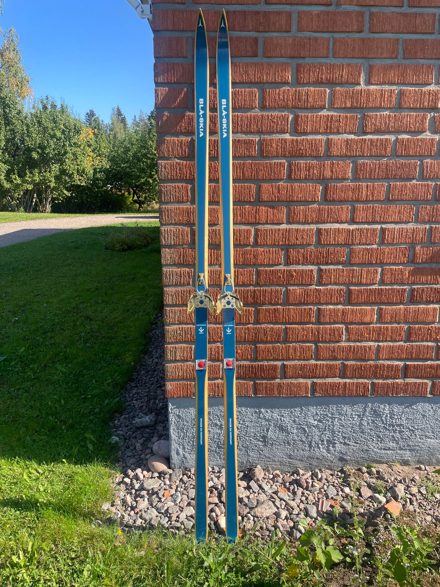 215cm Blå-Skia Wood "Tur-Langrenn" Light Touring Cross-Country Skis - Early 70s - TIMEPIECE!!!!