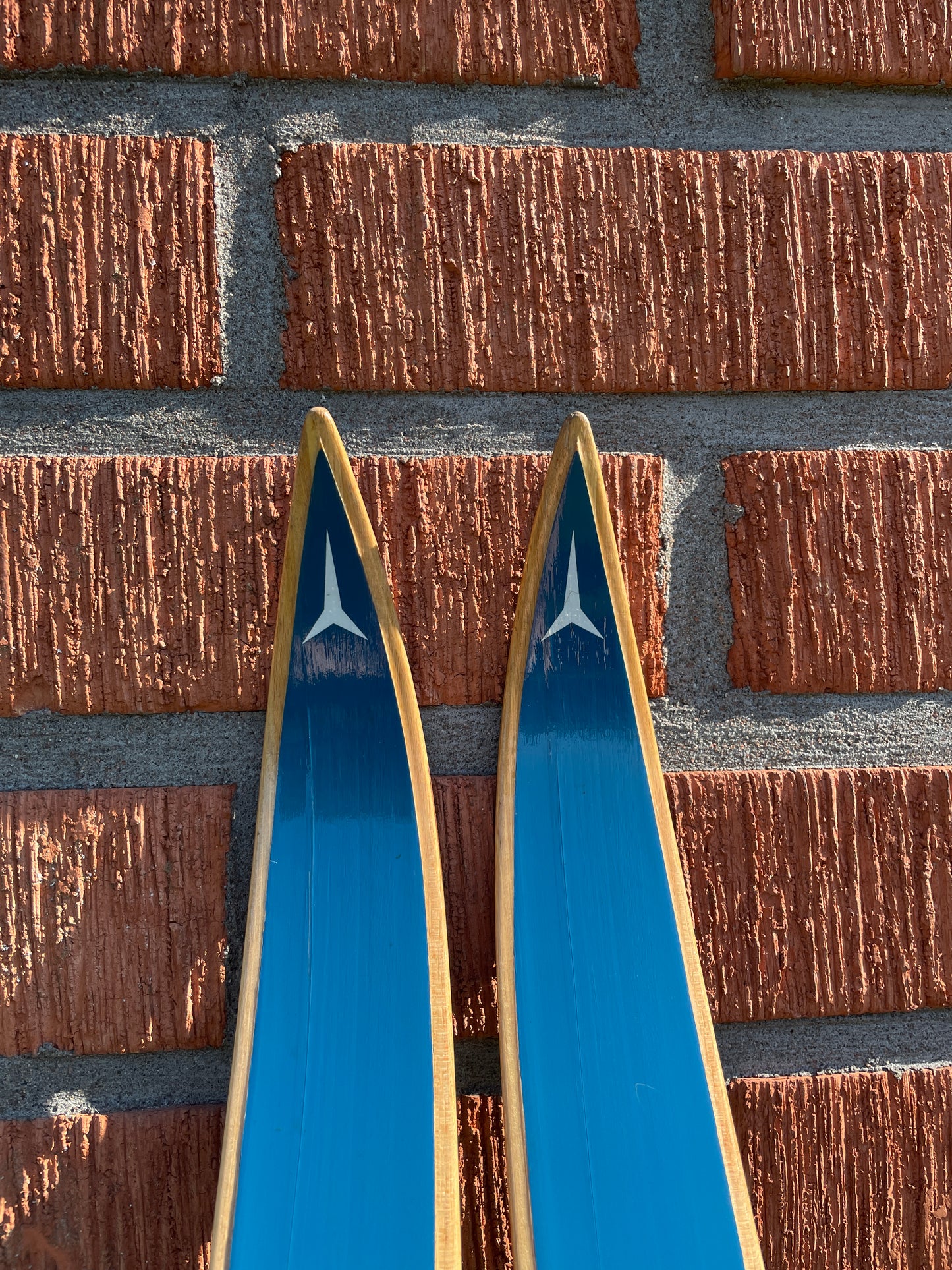 215cm Blå-Skia Wood "Tur-Langrenn" Light Touring Cross-Country Skis - Early 70s - TIMEPIECE!!!!