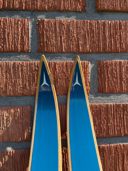 215cm Blå-Skia Wood "Tur-Langrenn" Light Touring Cross-Country Skis - Early 70s - TIMEPIECE!!!!