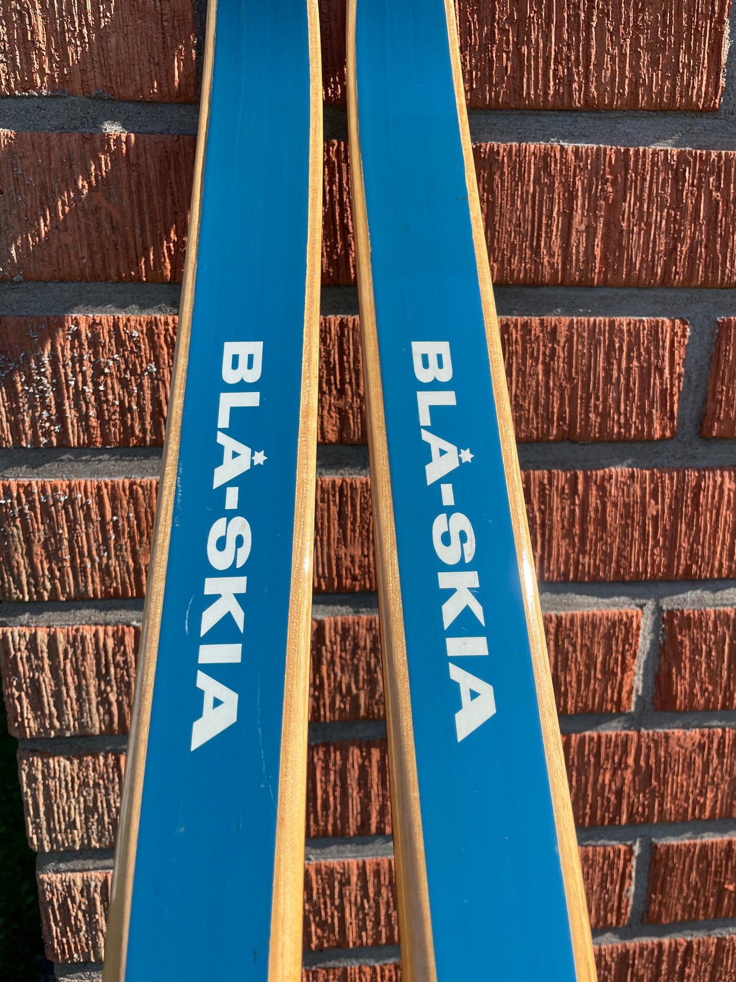 215cm Blå-Skia Wood "Tur-Langrenn" Light Touring Cross-Country Skis - Early 70s - TIMEPIECE!!!!