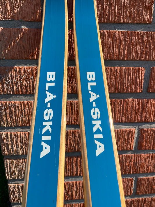 215cm Blå-Skia Wood "Tur-Langrenn" Light Touring Cross-Country Skis - Early 70s - TIMEPIECE!!!!