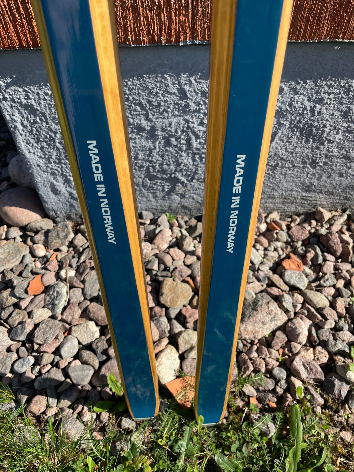 215cm Blå-Skia Wood "Tur-Langrenn" Light Touring Cross-Country Skis - Early 70s - TIMEPIECE!!!!