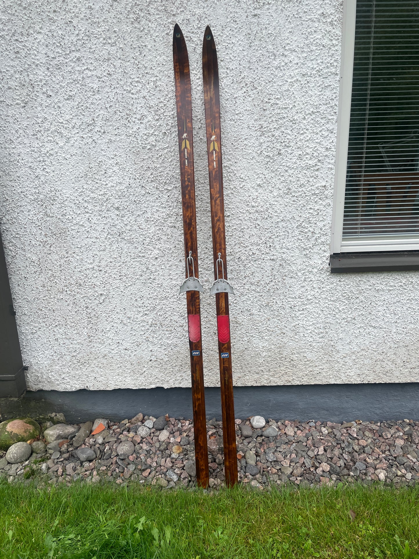 190cm Karhu "Lumi" Wood Cross Country Skis - Skillfully Repaired - Beautiful!!!