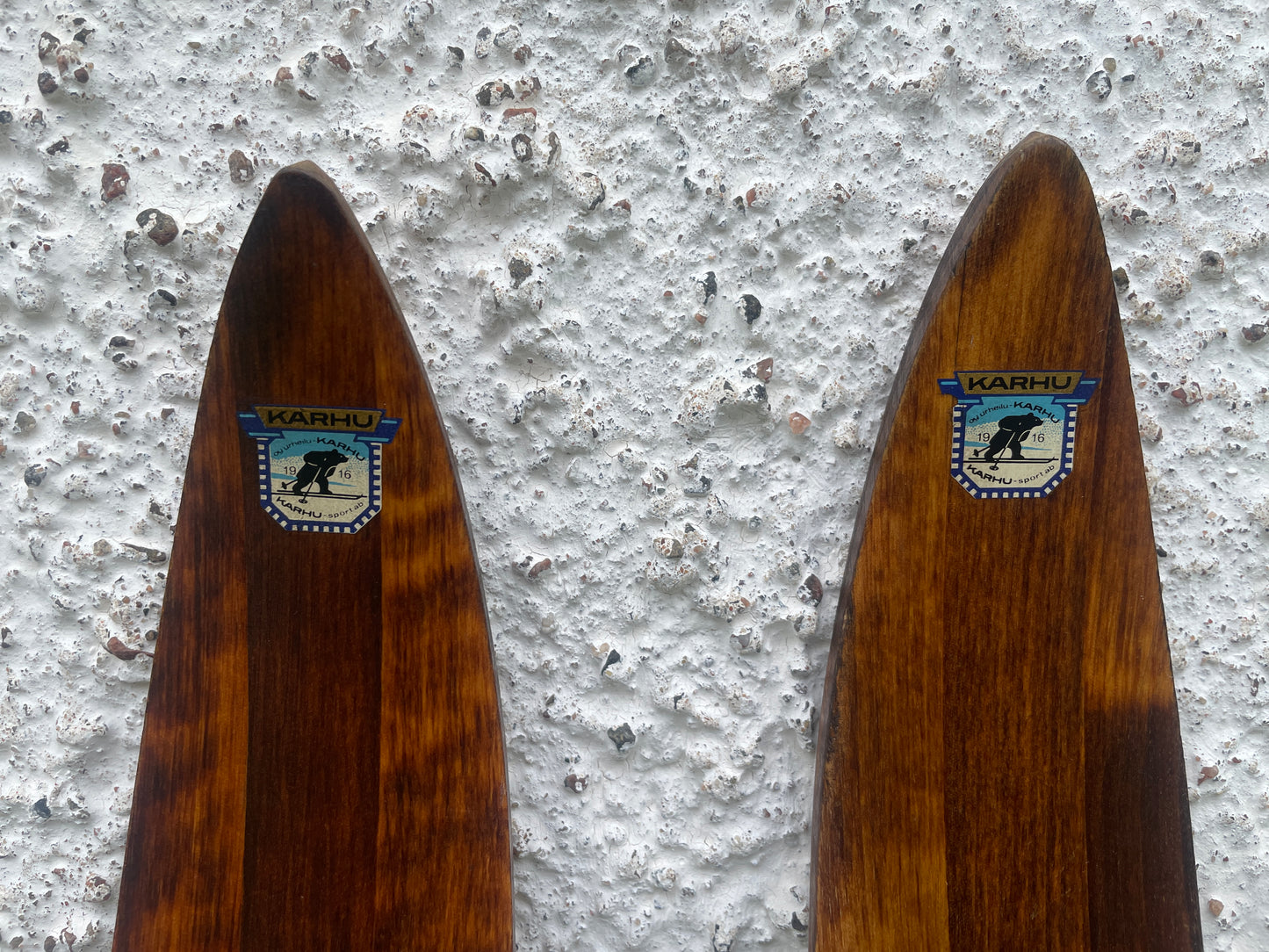 190cm Karhu "Lumi" Wood Cross Country Skis - Skillfully Repaired - Beautiful!!!