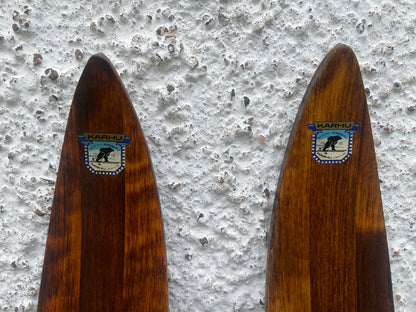 190cm Karhu "Lumi" Wood Cross Country Skis - Skillfully Repaired - Beautiful!!!