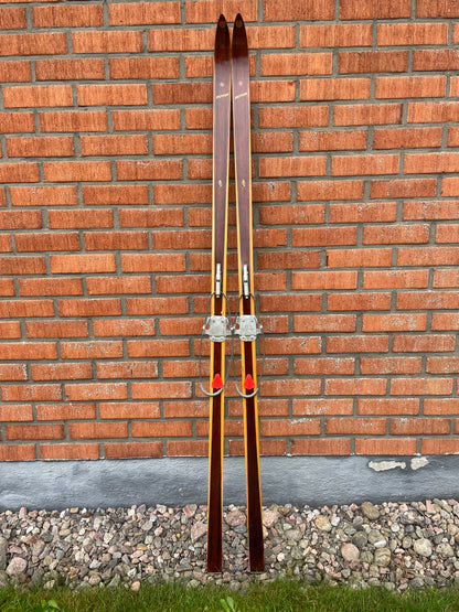 215cm Splitkein Mid-1960s Wood Cross-Country Touring Skis - Great Condition!