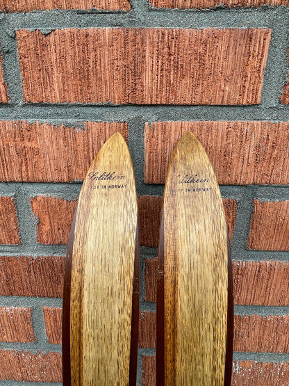 215cm Splitkein Mid-1960s Wood Cross-Country Touring Skis - Great Condition!