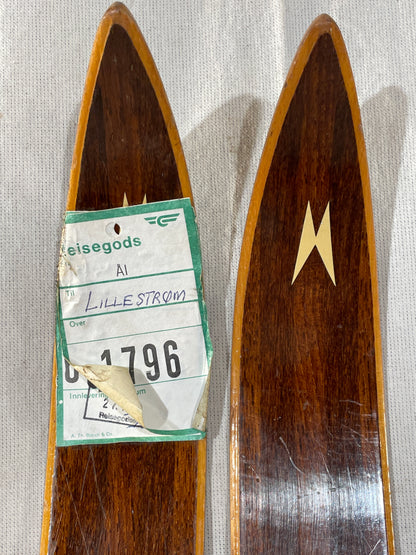 190cm Madshus Late 1960s Wood Cross-Country Touring Skis - TRAVEL PEDIGREE!