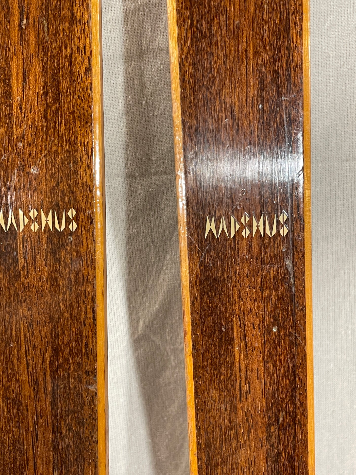 190cm Madshus Late 1960s Wood Cross-Country Touring Skis - TRAVEL PEDIGREE!