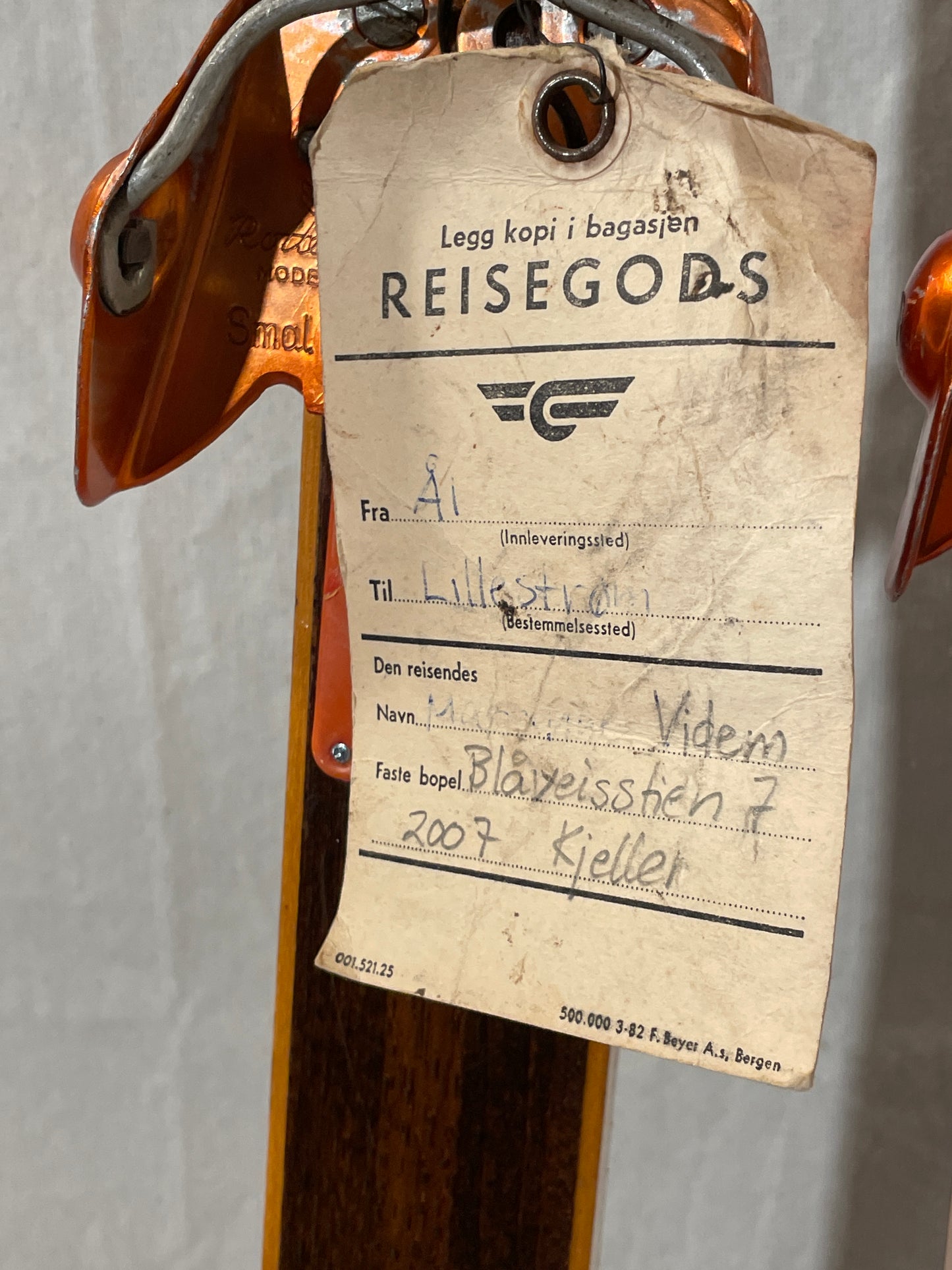 190cm Madshus Late 1960s Wood Cross-Country Touring Skis - TRAVEL PEDIGREE!
