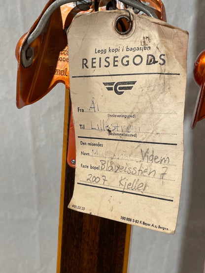 190cm Madshus Late 1960s Wood Cross-Country Touring Skis - TRAVEL PEDIGREE!