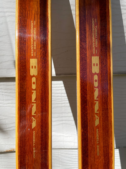 190cm Bonna 2400 Wood Cross-Country Skis - 1970s - from NORWAY!