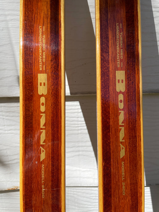 190cm Bonna 2400 Wood Cross-Country Skis - 1970s - from NORWAY!