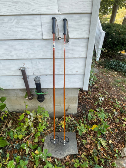 135cm Liljedahl Bamboo Cross-Country Ski Poles - 1970s - Nice and Shiny!!