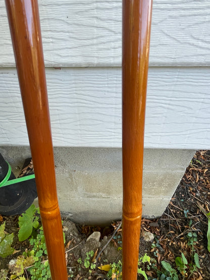 135cm Liljedahl Bamboo Cross-Country Ski Poles - 1970s - Nice and Shiny!!