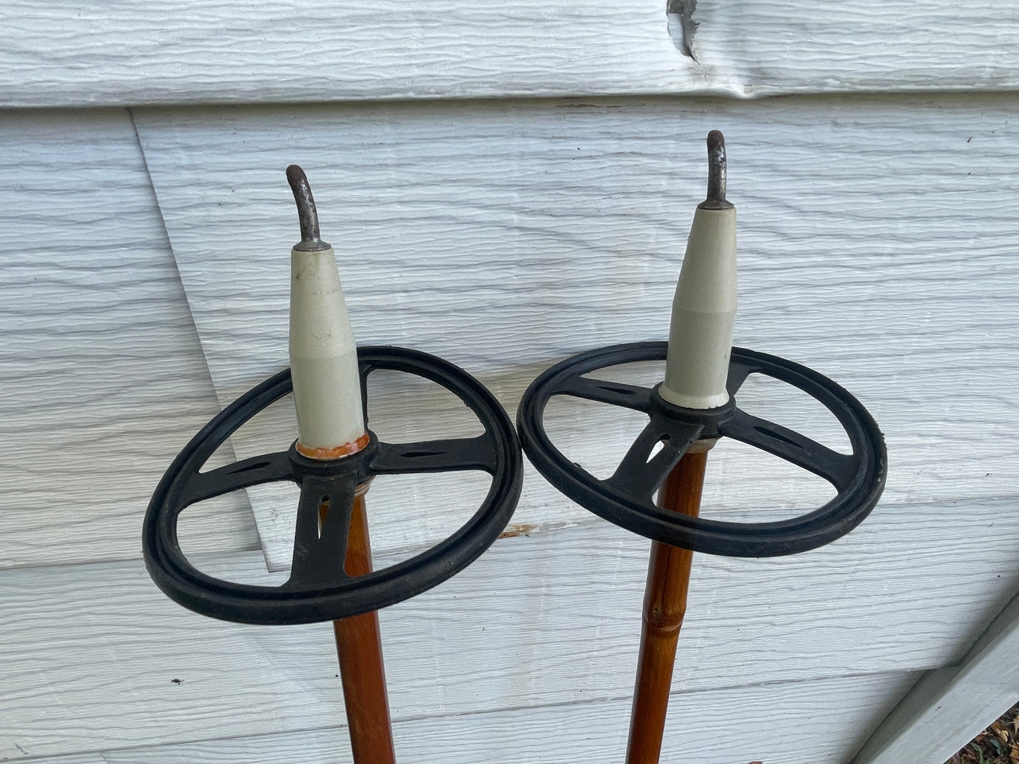 135cm Liljedahl Bamboo Cross-Country Ski Poles - 1970s - Nice and Shiny!!