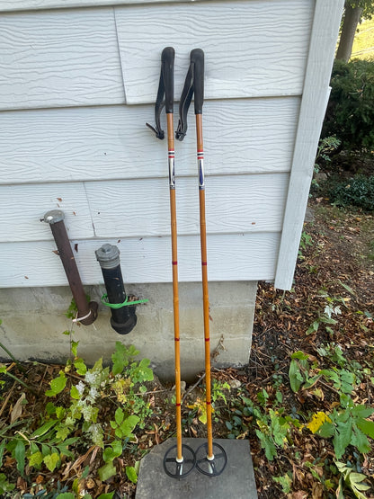 130cm Liljedahl "Tryli-Staven" Bamboo Cross-Country Ski Poles - Late 1960s - BEAUTIFUL!!!
