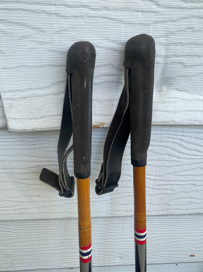 130cm Liljedahl "Tryli-Staven" Bamboo Cross-Country Ski Poles - Late 1960s - BEAUTIFUL!!!