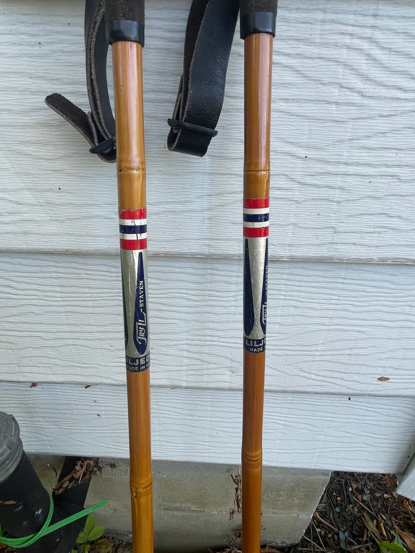 130cm Liljedahl "Tryli-Staven" Bamboo Cross-Country Ski Poles - Late 1960s - BEAUTIFUL!!!