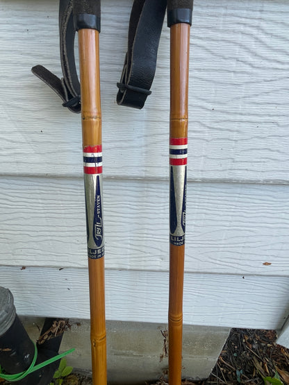 130cm Liljedahl "Tryli-Staven" Bamboo Cross-Country Ski Poles - Late 1960s - BEAUTIFUL!!!