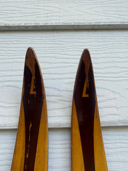 BARGAIN BIN!!! - 210cm Landsem Early 1970s Wood Cross-Country Racing Skis - NORWAY - "Plastrelagt" Base