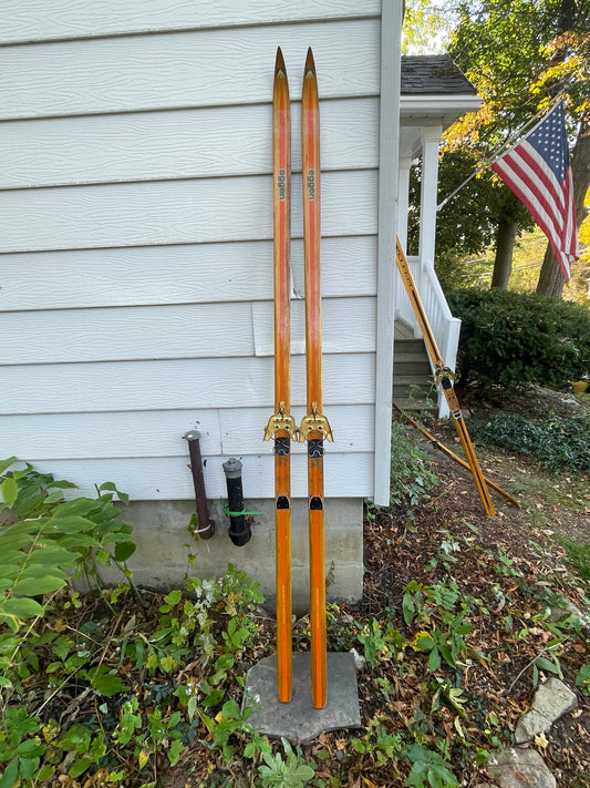 BARGAIN BIN!!! - 210cm Eggen 1970s Wood Cross-Country Racing Skis - Professionally Restored!!!