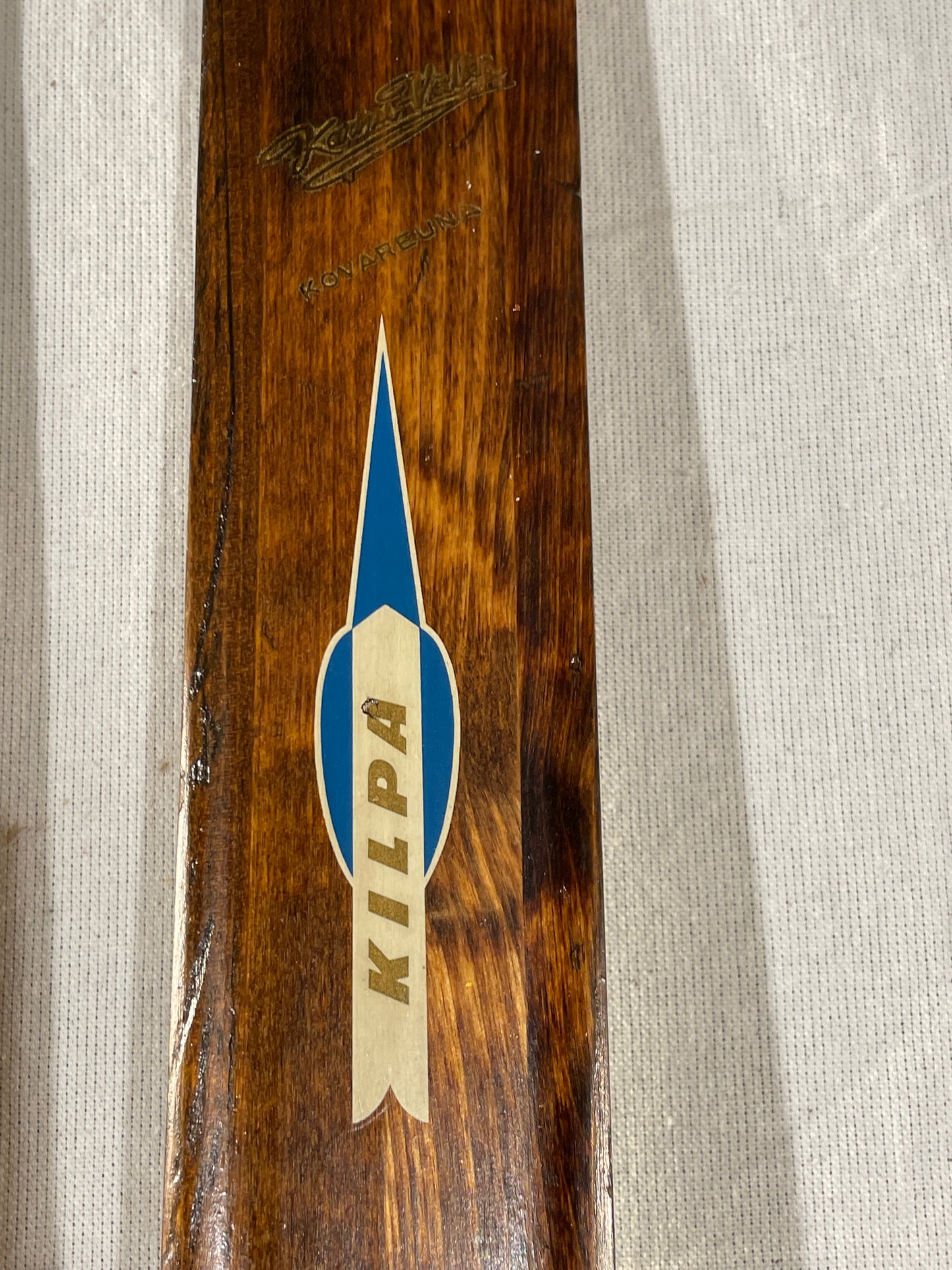 220cm Karhu "Kilpa" Wood Cross-Country Racing Skis - BEAUTIFUL RESTORATION - Rare Length!!!