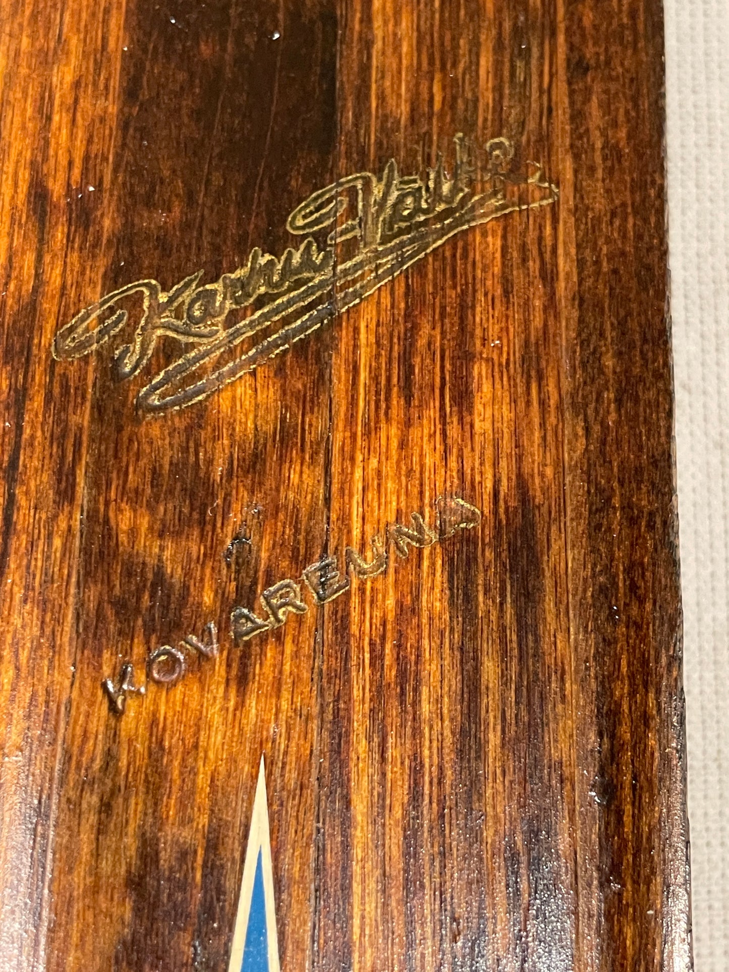 220cm Karhu "Kilpa" Wood Cross-Country Racing Skis - BEAUTIFUL RESTORATION - Rare Length!!!