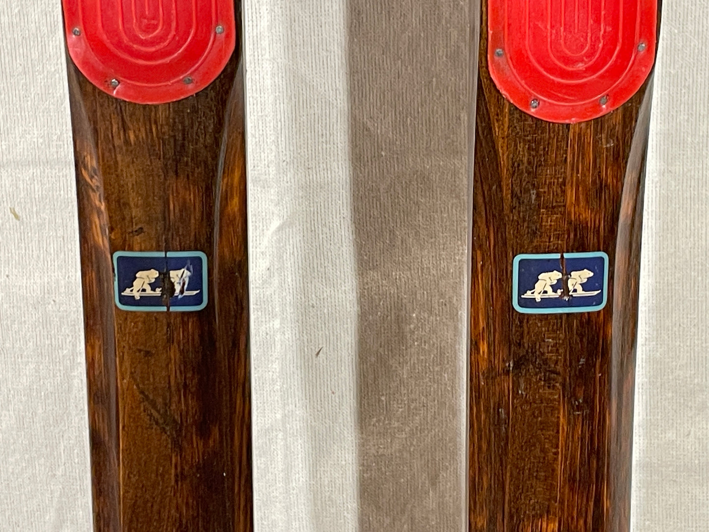 220cm Karhu "Kilpa" Wood Cross-Country Racing Skis - BEAUTIFUL RESTORATION - Rare Length!!!
