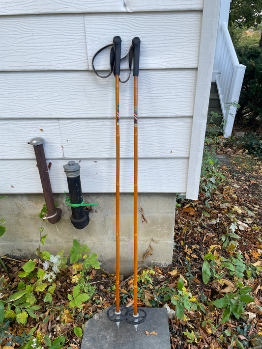 130cm Sparta (Norway) Bamboo Cross-Country Ski Poles - Early 1970s