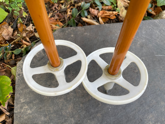 145cm Sparta (Norway) Bamboo Cross-Country Ski Poles - Early 1970s - Cool White Accents!!