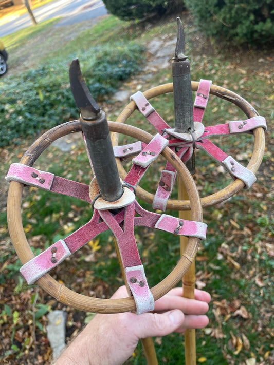 145cm Järvinen Bamboo Cross-Country Ski Poles - 1960s - If These Poles Could Talk!!!