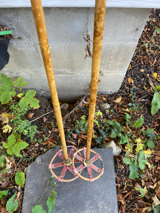 140cm Karhu Bamboo Cross-Country Ski Poles from FINLAND - 1950s - Relics!!!