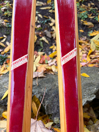 210cm Esko Järvinen "Kilpa Populär" ERIKOISKILPA Cross-Country Racing Skis - mid '60s - RARE