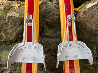 210cm Esko Järvinen "Kilpa Populär" ERIKOISKILPA Cross-Country Racing Skis - mid '60s - RARE