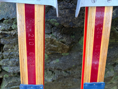 210cm Esko Järvinen "Kilpa Populär" ERIKOISKILPA Cross-Country Racing Skis - mid '60s - RARE