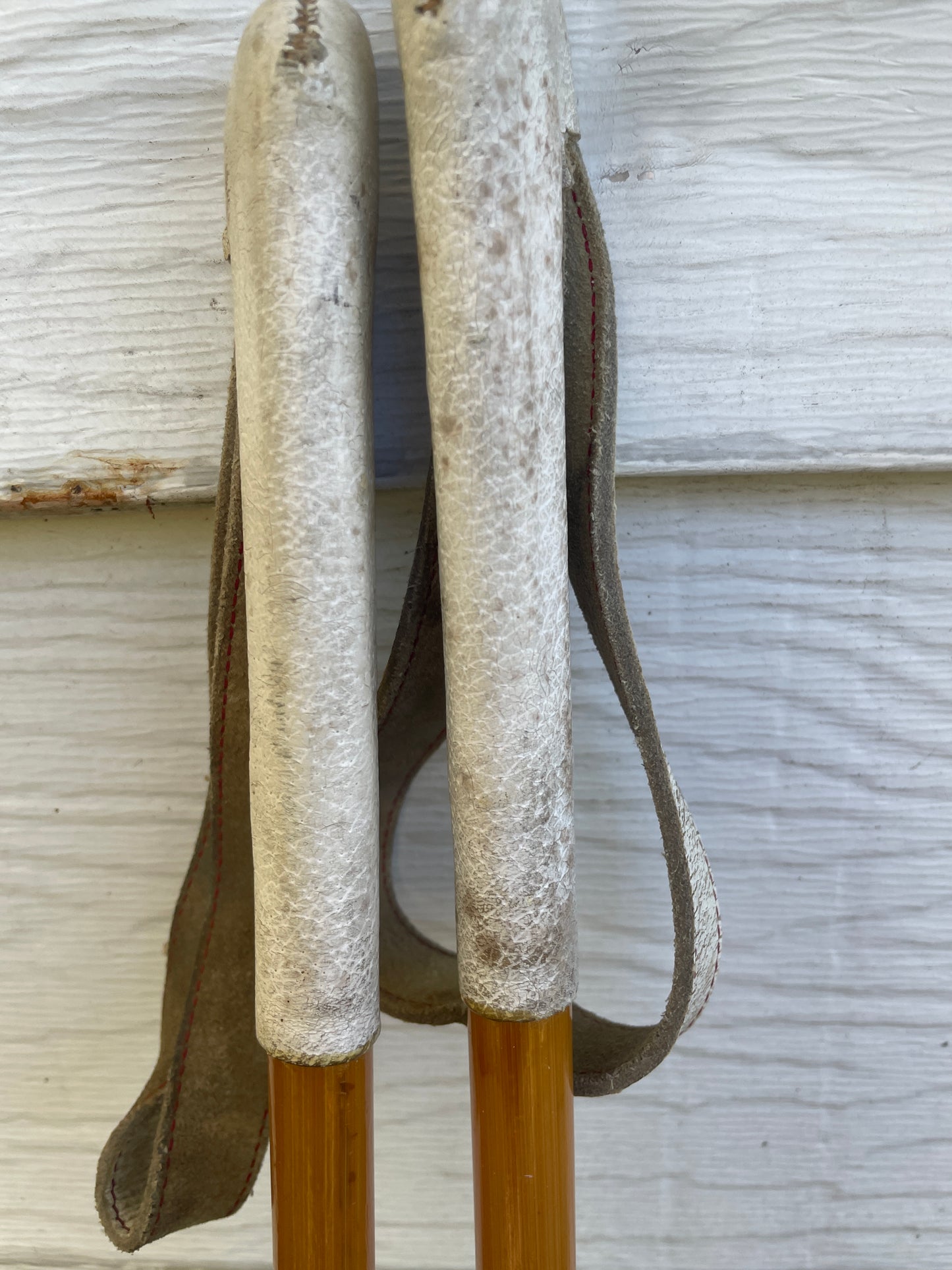 125cm Liljedahl Bamboo Cross-Country Ski Poles - Late 1950s - Original Logo and Graphics!