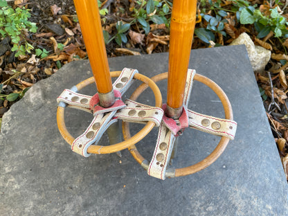 125cm Liljedahl Bamboo Cross-Country Ski Poles - Late 1950s - Original Logo and Graphics!