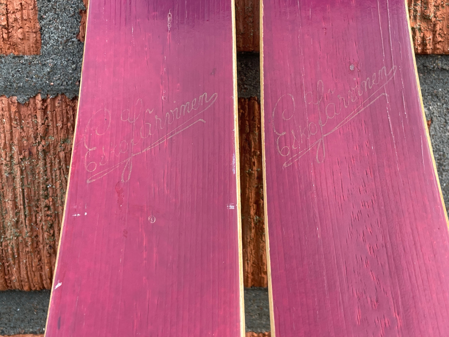 215cm Esko Järvinen "Erikoiskilpa" Wood Cross-Country Racing Skis - late '60s - NEVER USED!!! Uusi Uusi Uusi