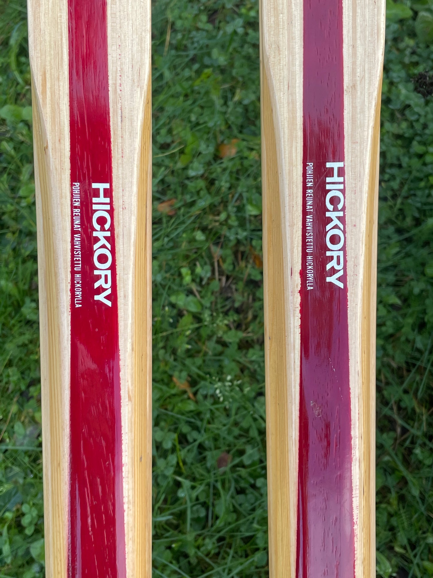 215cm Esko Järvinen "Erikoiskilpa" Wood Cross-Country Racing Skis - late '60s - NEVER USED!!! Uusi Uusi Uusi