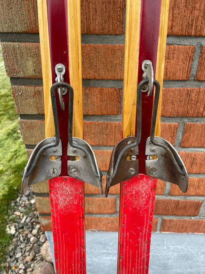 205cm Esko Järvinen "Erikoiskilpa" Wood Cross-Country Racing Skis - mid '60s - BEAUTIFUL Time Piece!!