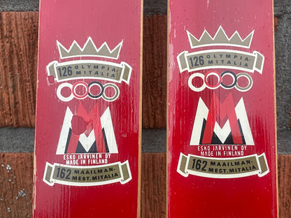 190cm Esko Järvinen "Erikoiskilpa" Wood Cross-Country Racing Skis - early 1970s - UNUSED!!!