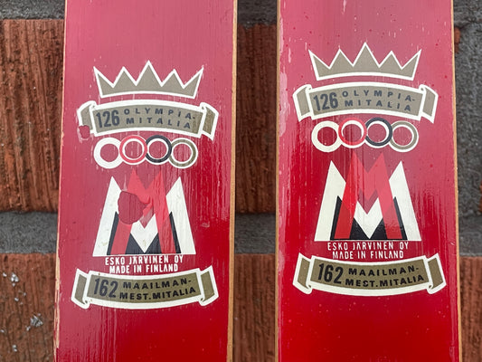 190cm Esko Järvinen "Erikoiskilpa" Wood Cross-Country Racing Skis - early 1970s - UNUSED!!!