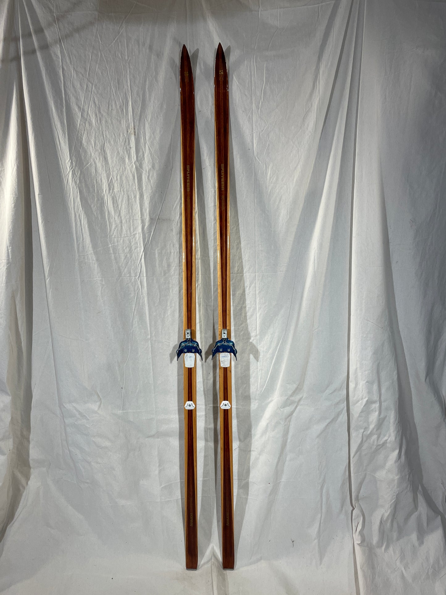 215cm Splitkein Early 1970s "Spesial" Wood Cross-Country Skis - Beautifully Restored!