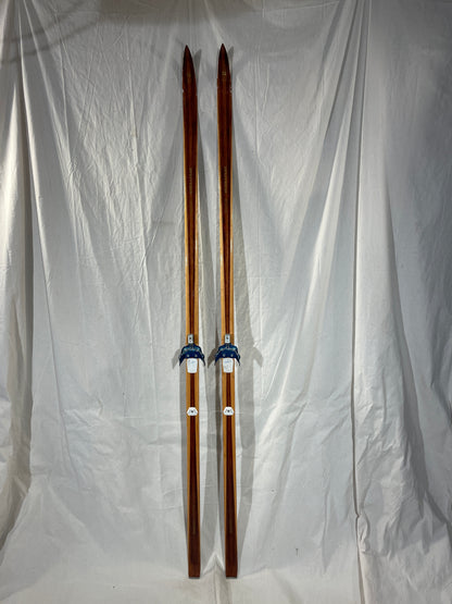 215cm Splitkein Early 1970s "Spesial" Wood Cross-Country Skis - Beautifully Restored!