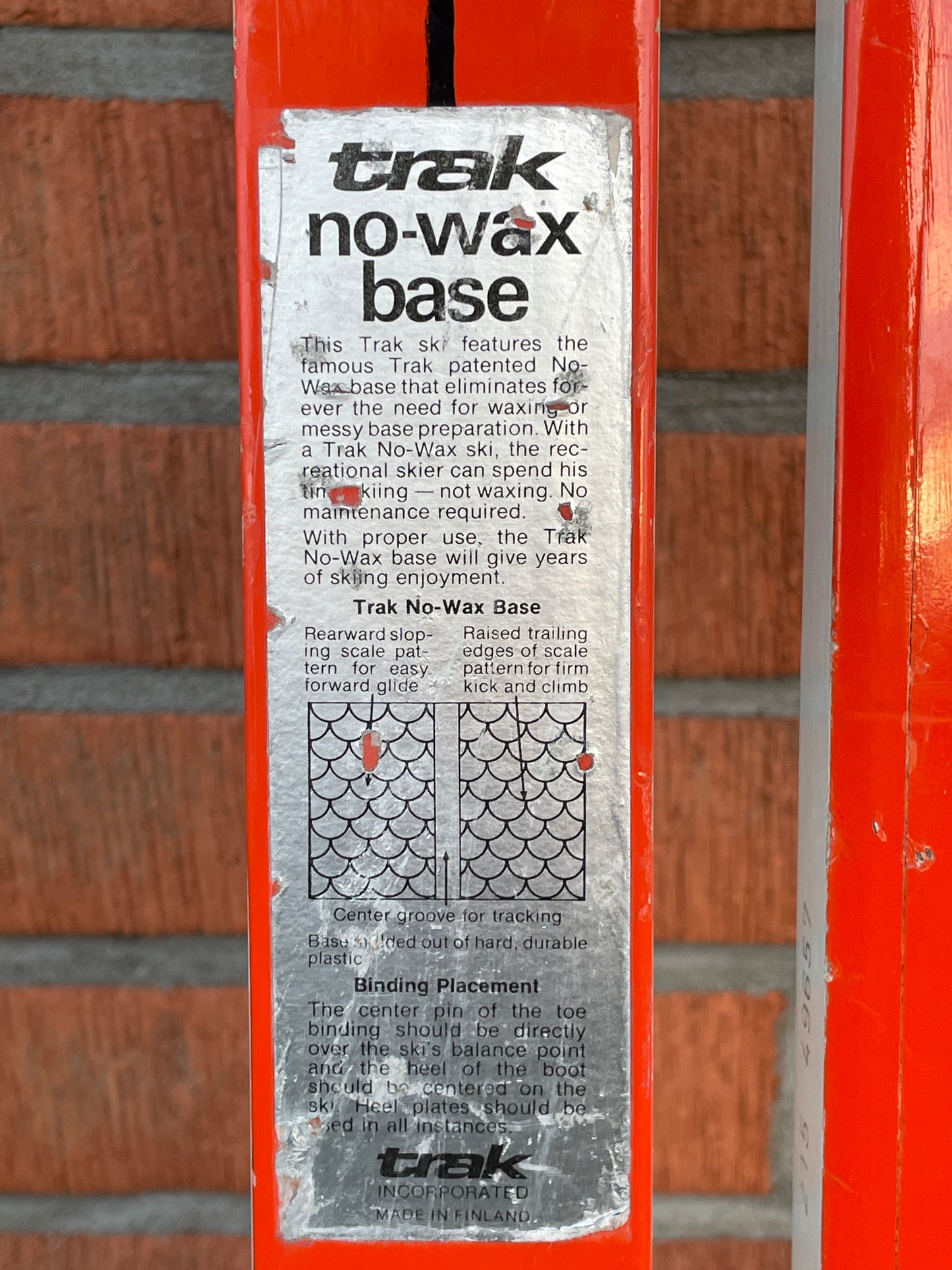 215cm 1970s Trak "Fishscale" No-Wax Cross Country Skis - NEVER USED!!!