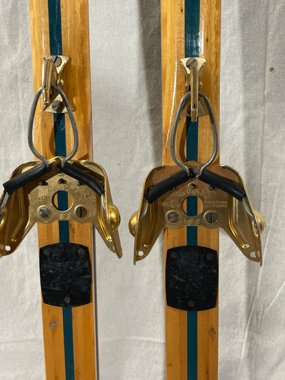 205cm Blå-Skia Wood Nordic Racing Skis - Early 1960s - BEAUTIFUL CONDITION!