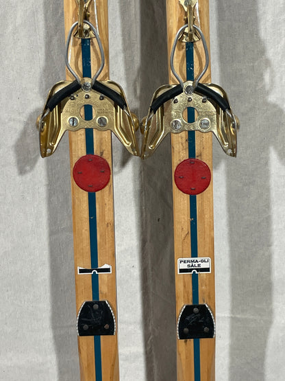 215cm Blå-Skia Wood Nordic Racing Skis - "Perma-Gli" Base - Nicely Maintained!