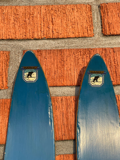 215cm Karhu "Tunturi" Early 1960s Metal-Edge Mountain Skis - From Finland!!!